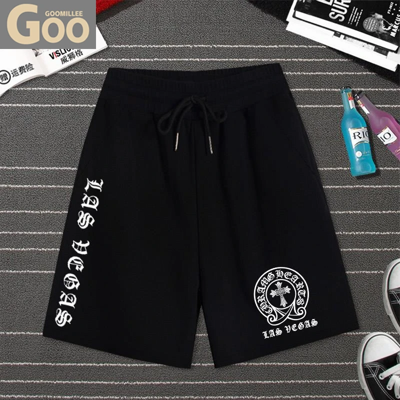 轻奢潮牌短裤男港风潮流ins五分裤嘻哈纯棉大码宽松休闲运动裤子