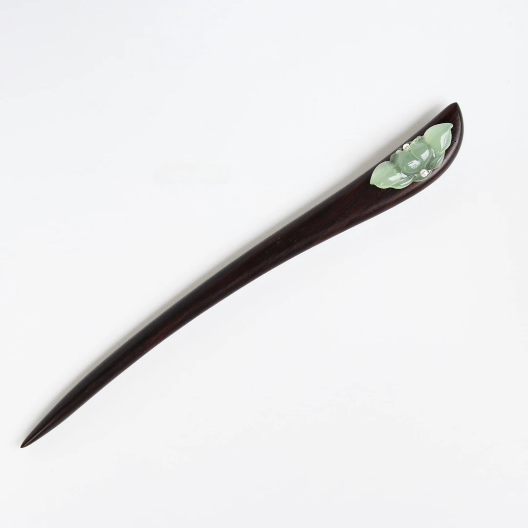 新款手工古典旗袍发簪木质莲花设计耐用时尚女饰大气