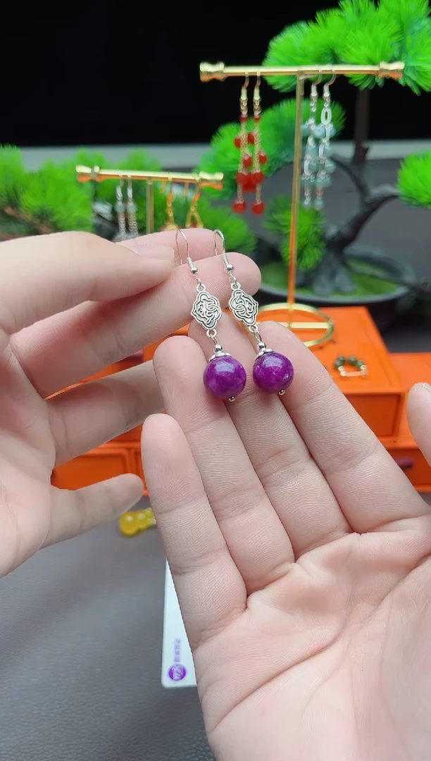 玛瑙/玉髓耳饰银S925镶嵌202