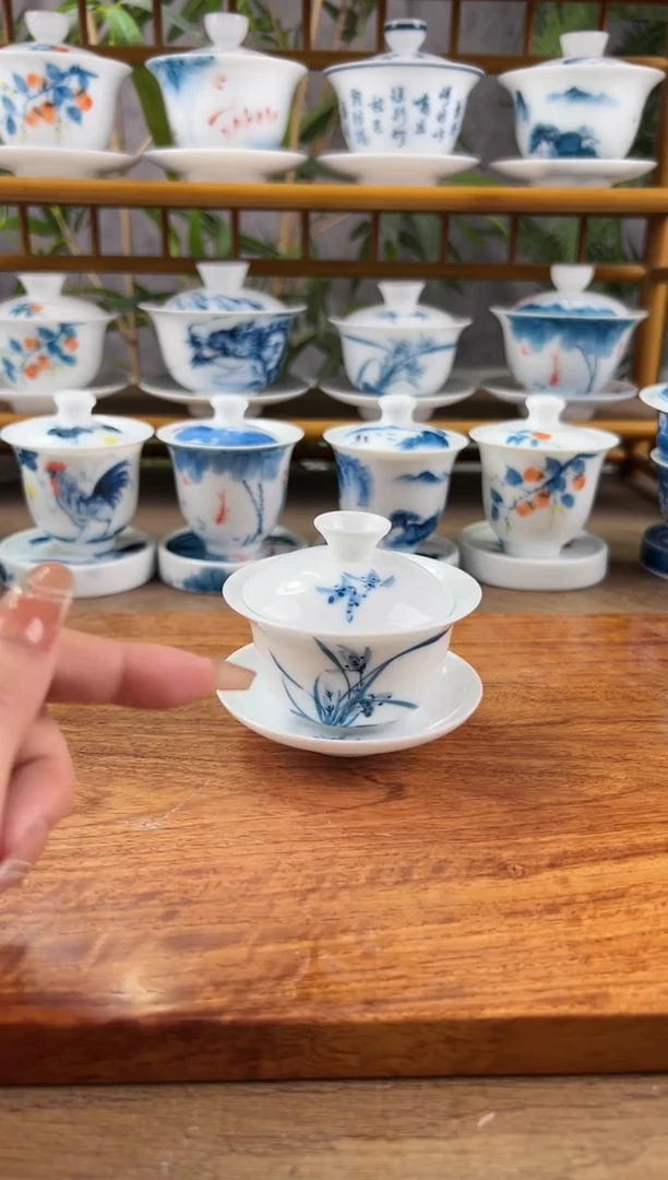 【闪购商品】微瑕兰花80ml三才盖碗