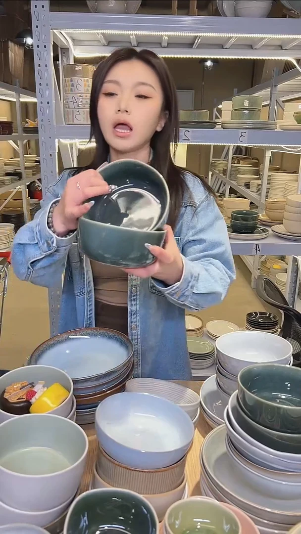 瓷244外贸尾货高温釉下彩陶瓷餐具默认微瑕