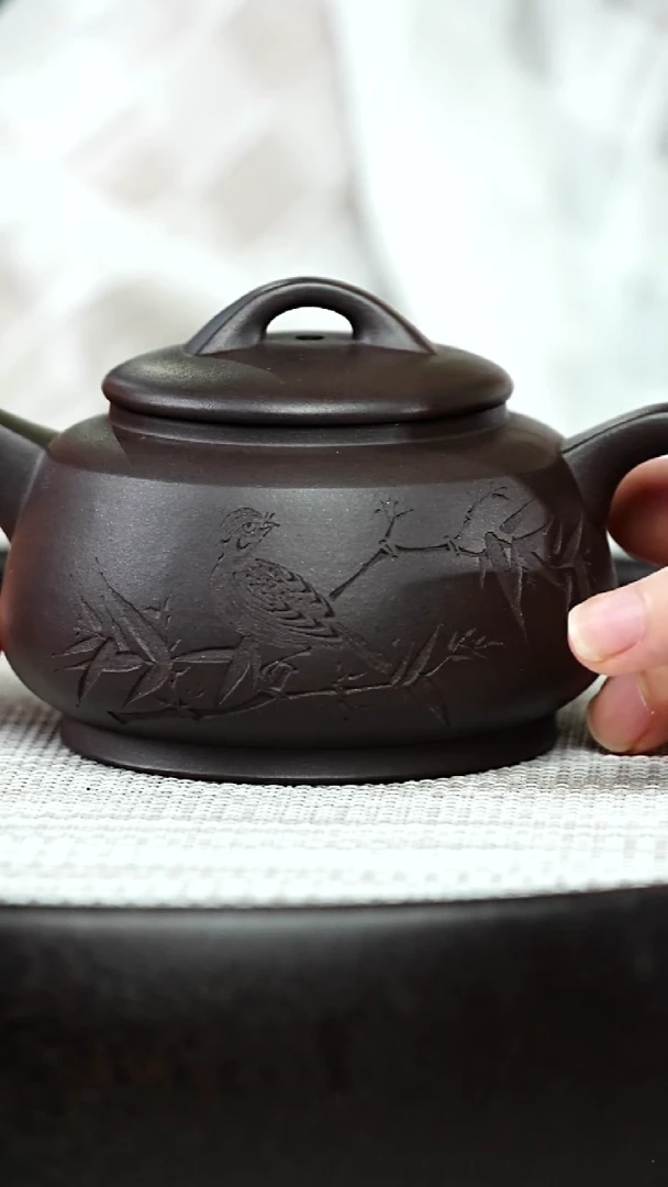 茶壶紫砂玉础-茄皮紫-230cc