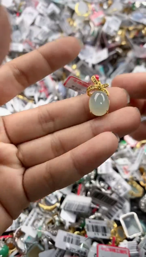 银S925镶嵌戒指翡翠999----9