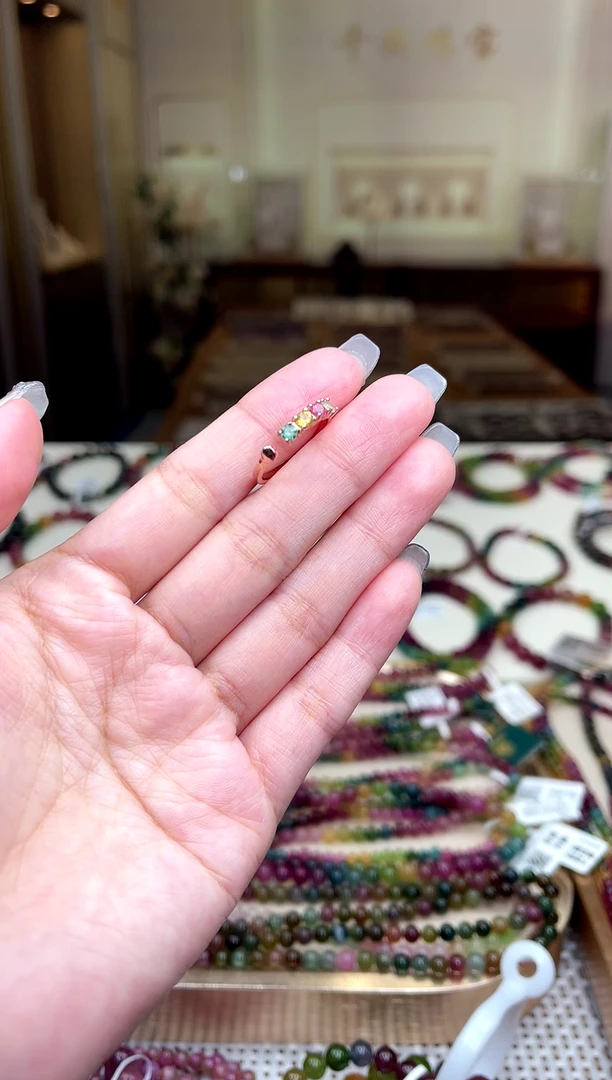 【闪购商品】碧玺/银S925镶嵌碧玺戒指多样性发货