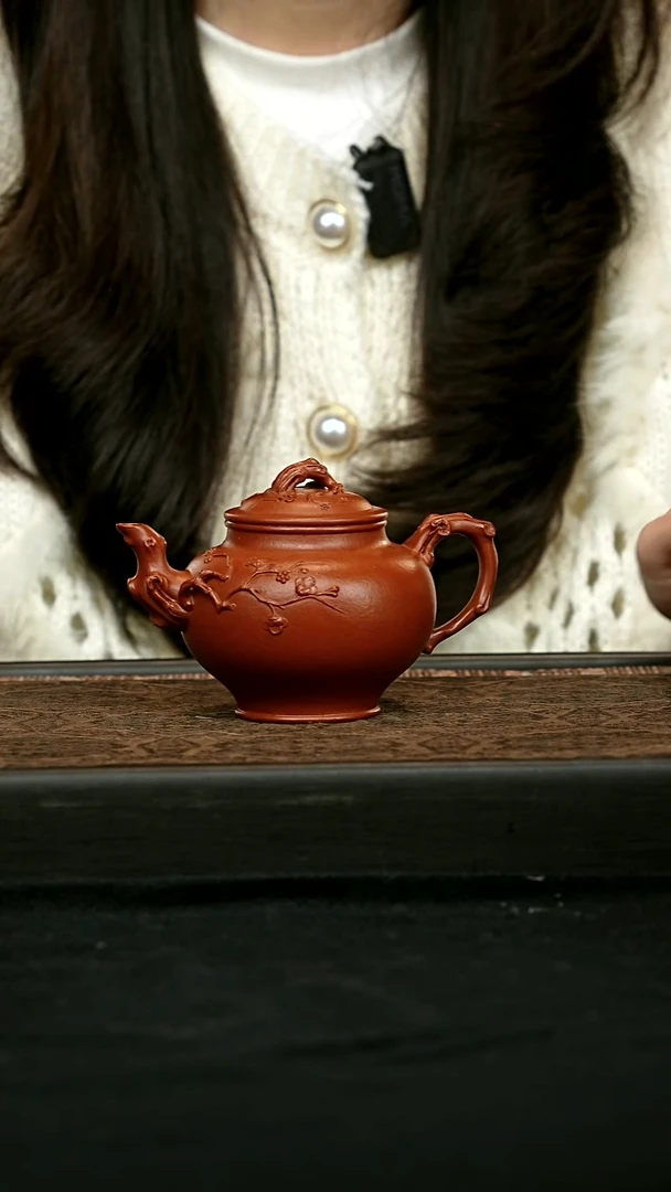 茶壶紫砂全手梅报春壶 一物见春