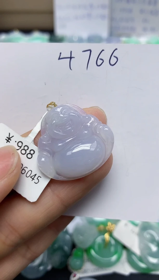 翡翠18K金镶嵌颈饰天然缅甸翡翠A货