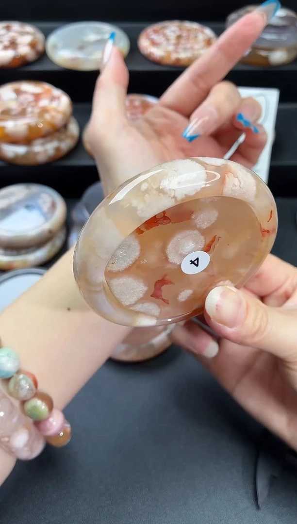 手镯玛瑙/玉髓未镶嵌石英质玉57圈56/57带(赠送镯心)