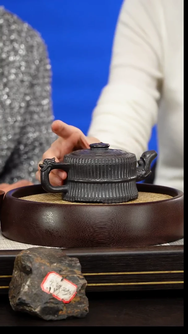 茶壶紫砂张杏娟/龙头一捆竹/玄铁砂/180毫升