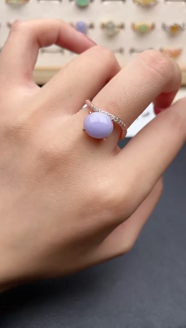 【闪购商品】翡翠戒指银S925镶嵌一物一证一礼盒