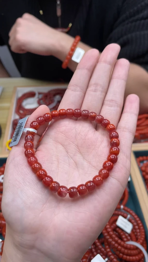 合金手串南红玛瑙九口火焰纹