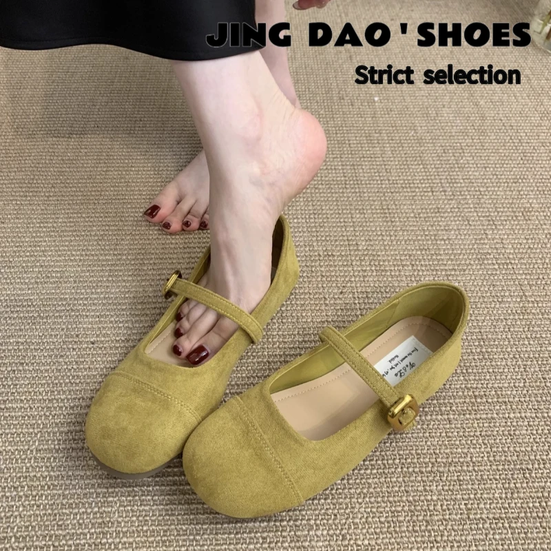 软底法式一字扣浅口单鞋女2025春秋季新款通勤百搭玛丽珍鞋配裙子