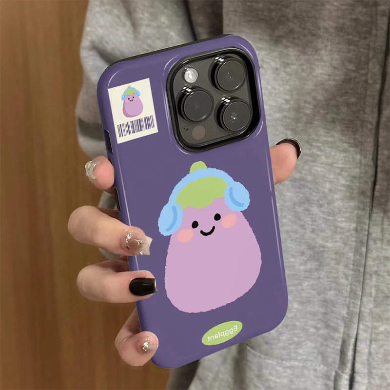 耳机茄子适用苹果vivo华为oppo小米iPhone17菲林二合一防摔手机壳