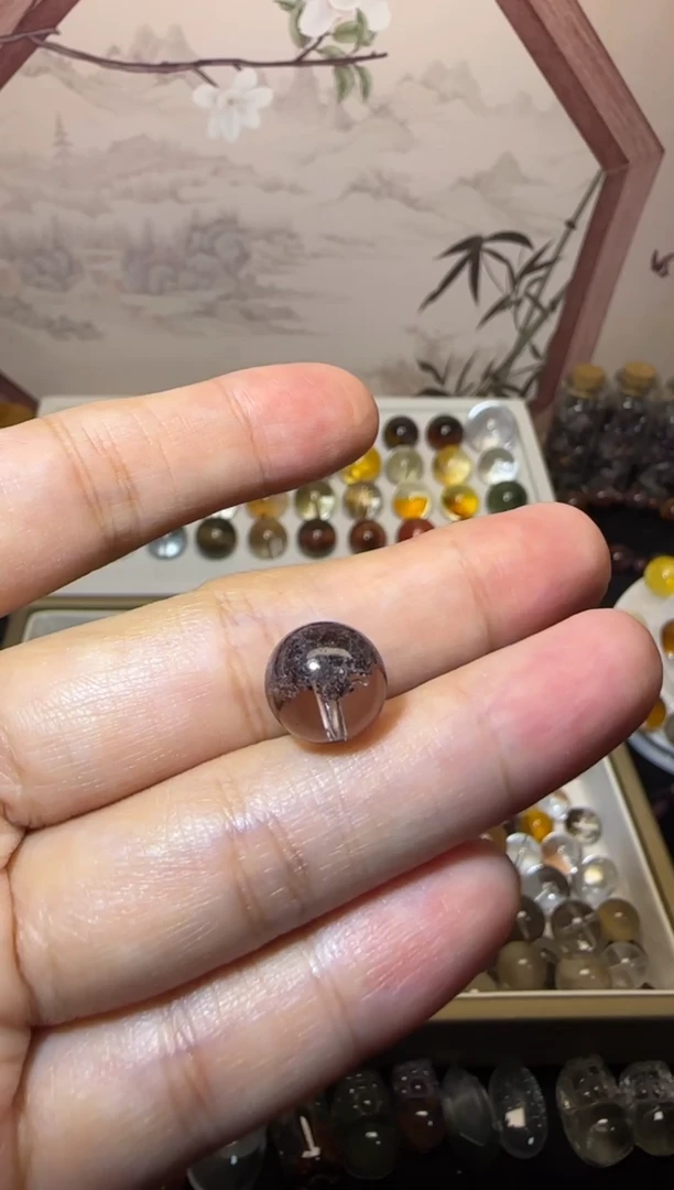 未镶嵌珠宝半成品水晶10mm+幽灵单珠