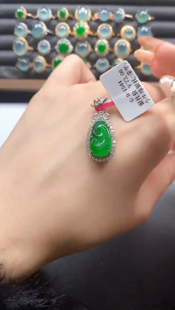 银S925镶嵌戒指翡翠51151