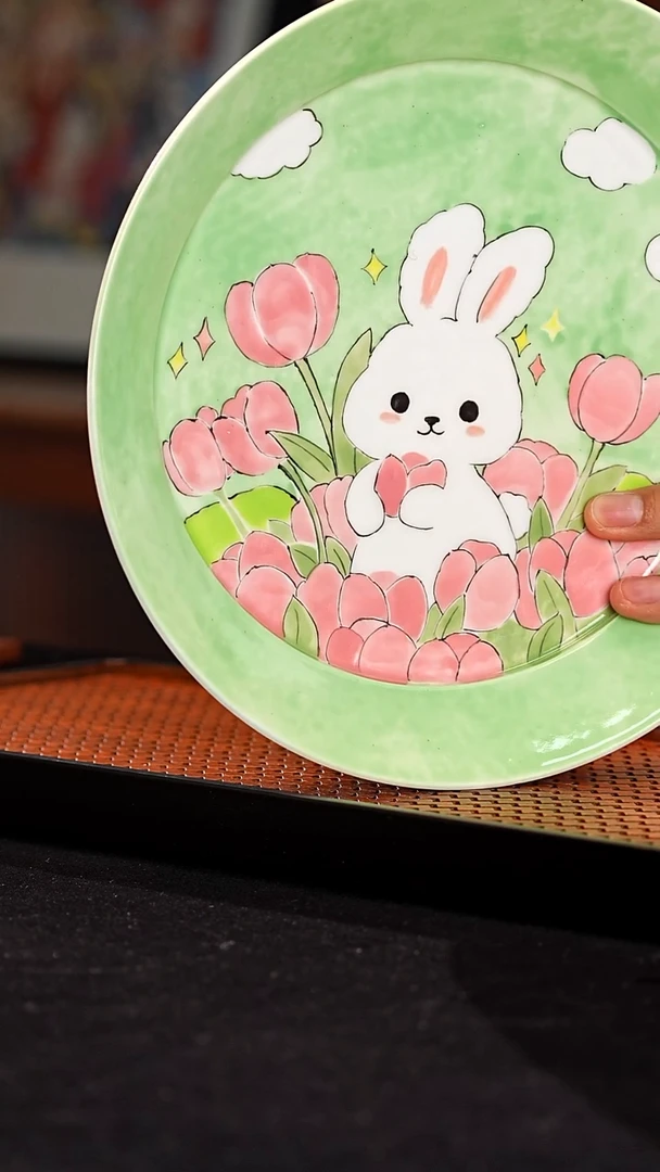 摆件景德镇釉下彩手绘设计师款陶瓷