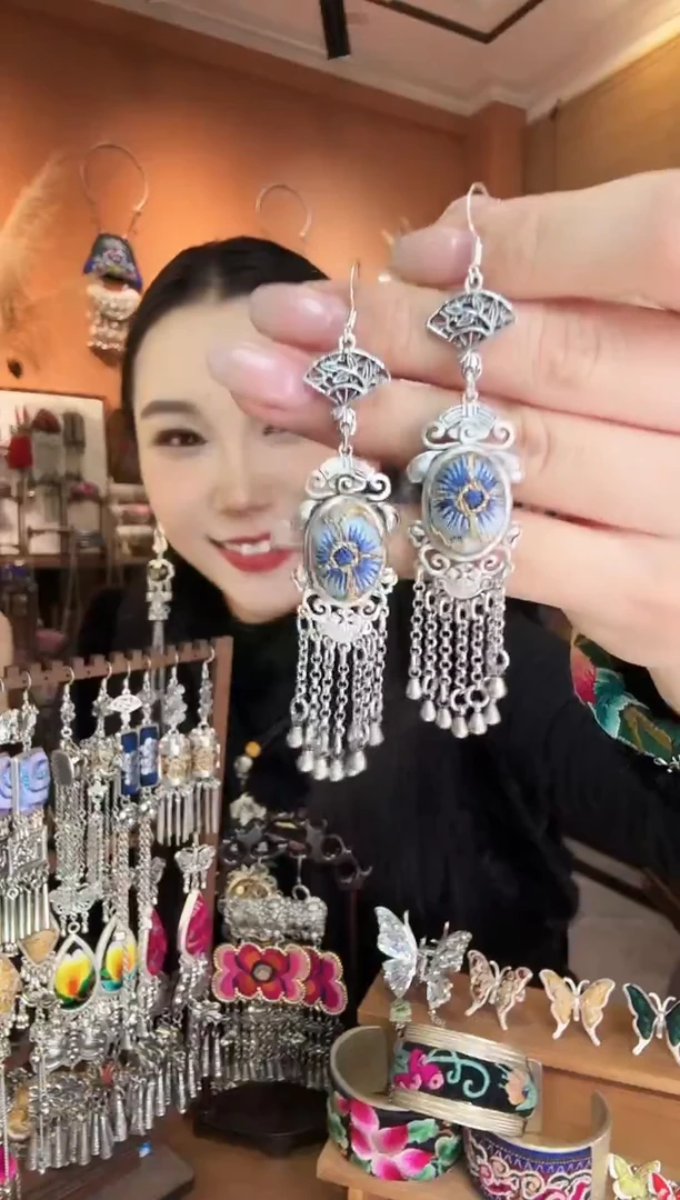 刺绣纯手工民族风耳环