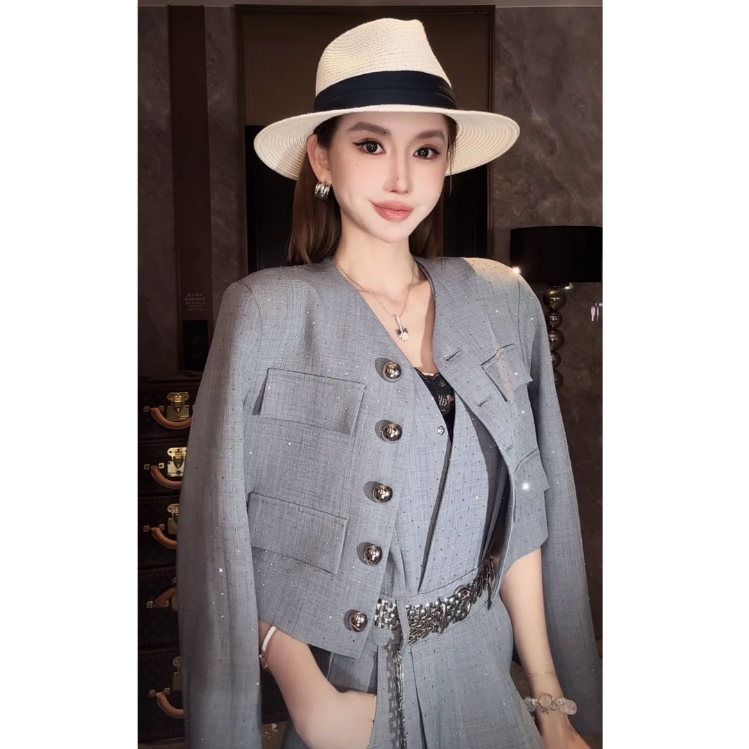 【Li婉君】春秋款时尚chic复古百搭宽松短外套LWJ25C3C2138