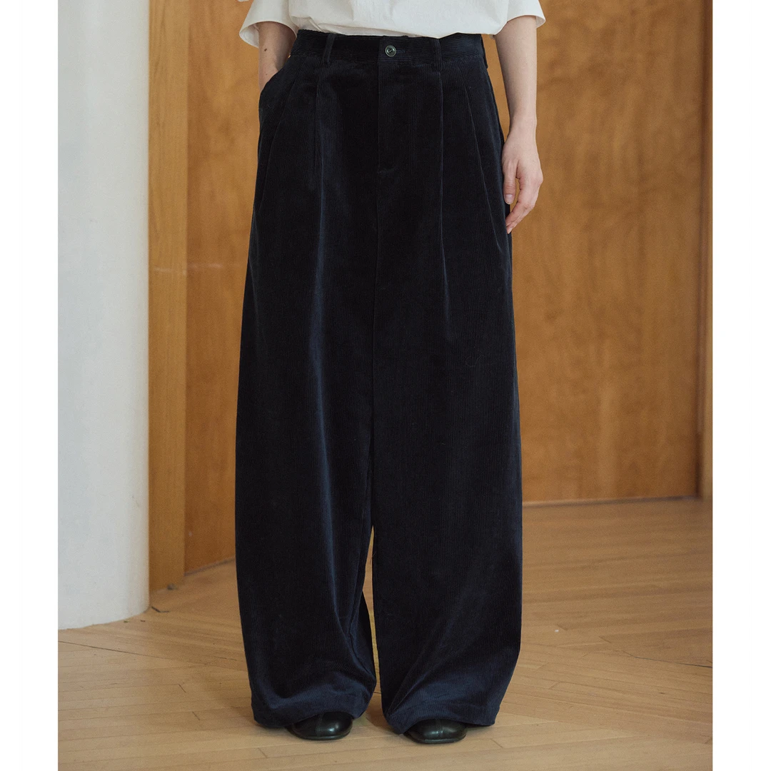 Nice people2025AW 复古水洗灯芯绒宽松慵懒风休闲长裤