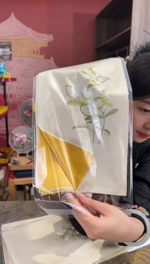 【闪购商品】刺绣苏绣100桑蚕丝丝巾