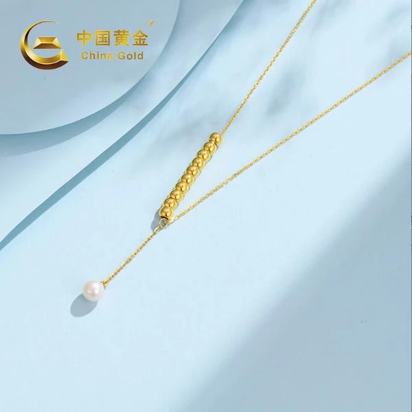 中国黄金丨十全十美足金珍珠项链#ZGHJ220564