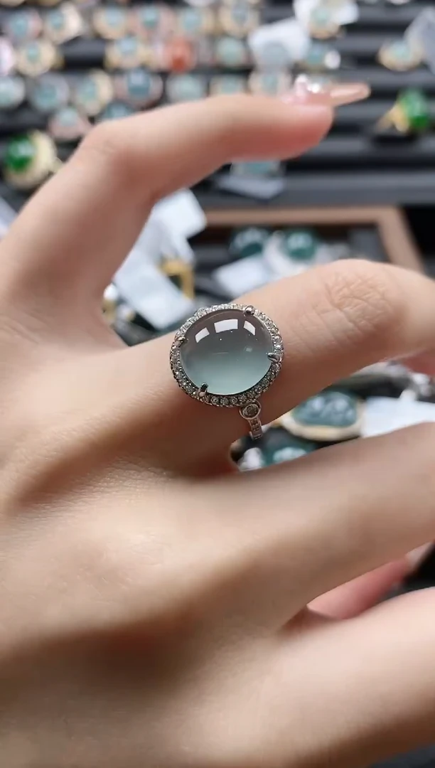 【闪购商品】翡翠戒指银S925镶嵌515111