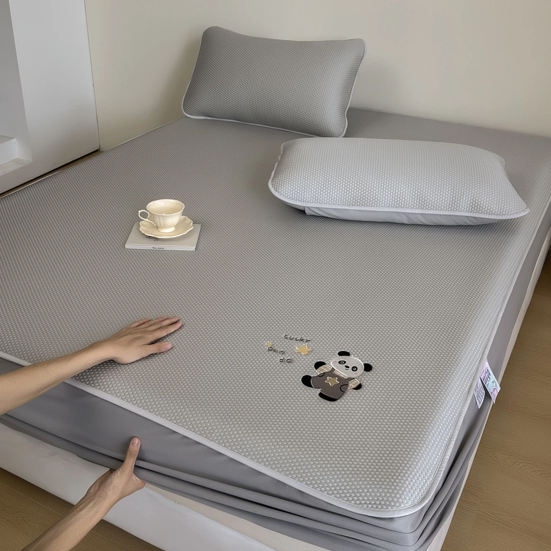 【MJ】PE高分子A类凉豆豆凉感席刺绣凉席三件套可水洗席子