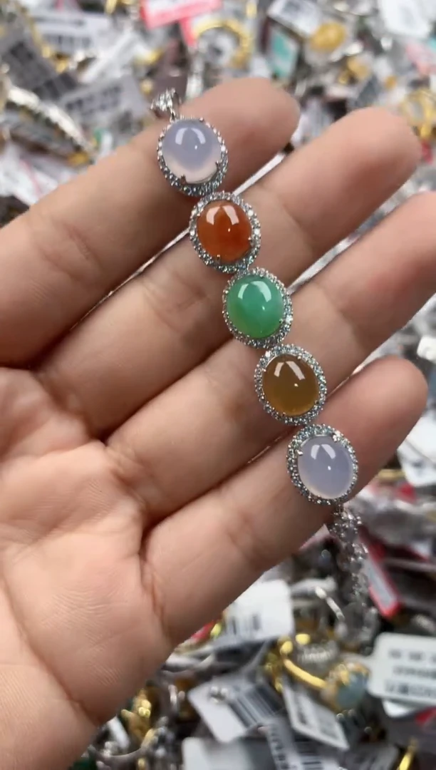 银S925镶嵌戒指翡翠6666----5