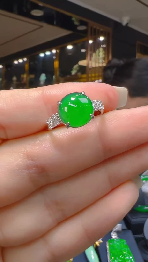 银S925镶嵌戒指翡翠091（多样性发其一）