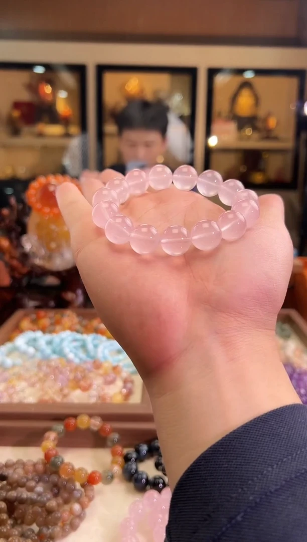 未镶嵌手链水晶14mm+老矿马岛粉水（多样性发一）