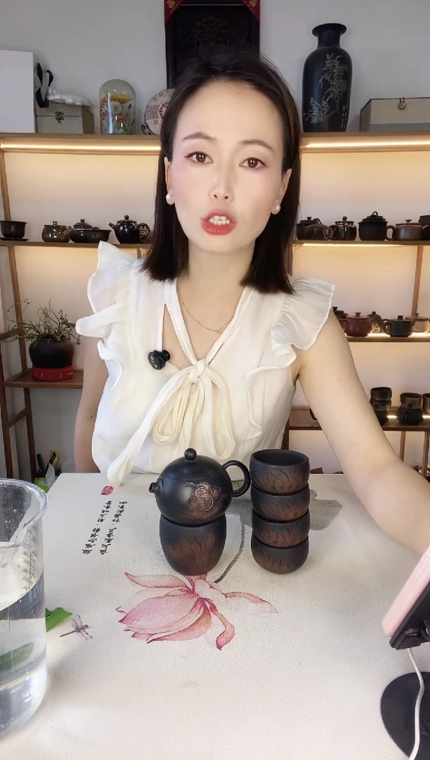 农*人唐老师西施浮雕壶加荷花主人加四个荷花客杯