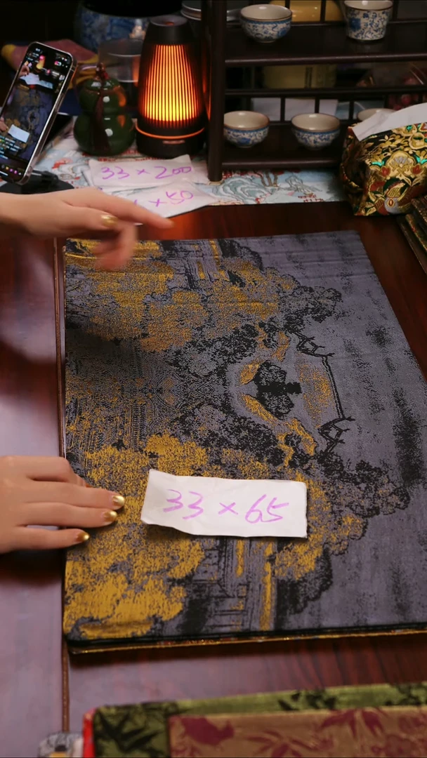 【福利西阵织汉宫秋月AB双面】中国风干泡织锦茶席33*65