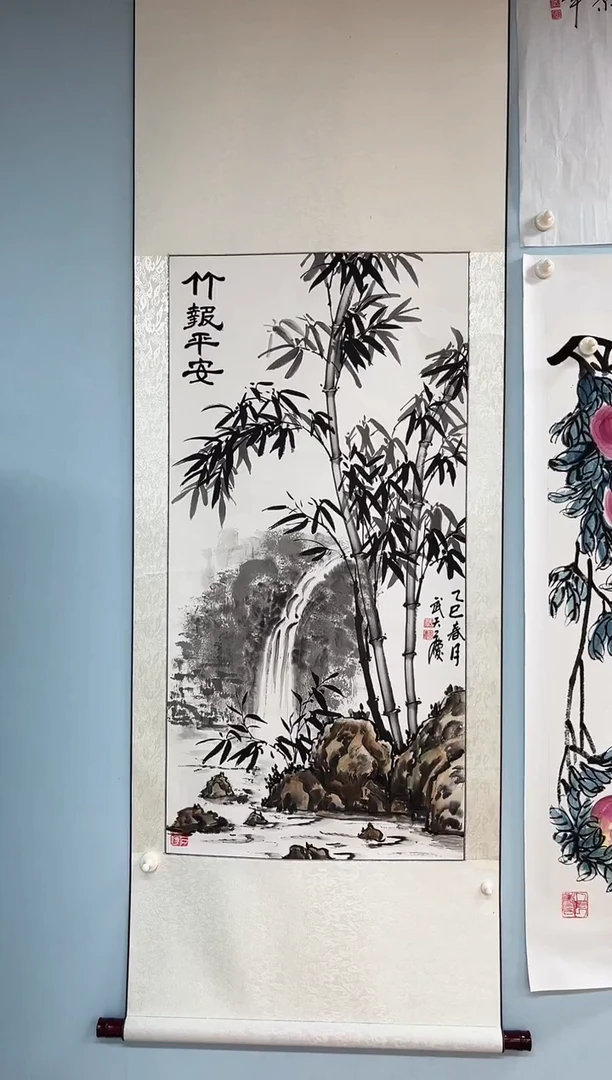 国画武天庆老师竹报平安