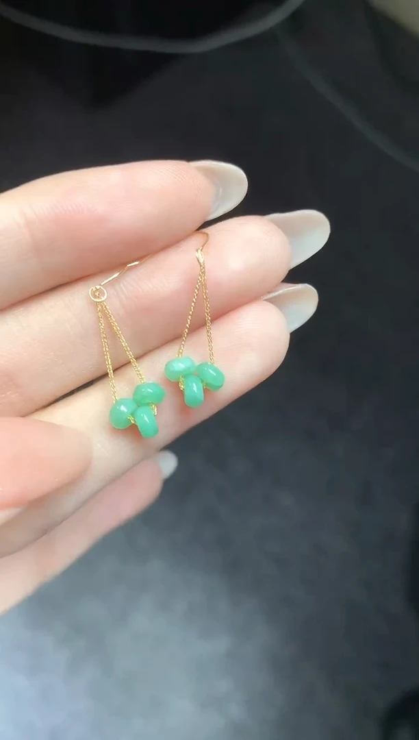 【闪购商品】翡翠耳饰18K金镶嵌耳饰|250+30多样性发其一