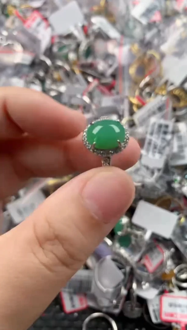 银S925镶嵌戒指翡翠111     5