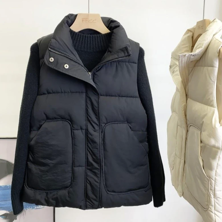 【80-200斤】百搭外穿棉服马甲女秋冬新款时尚宽松背心韩版坎肩外套