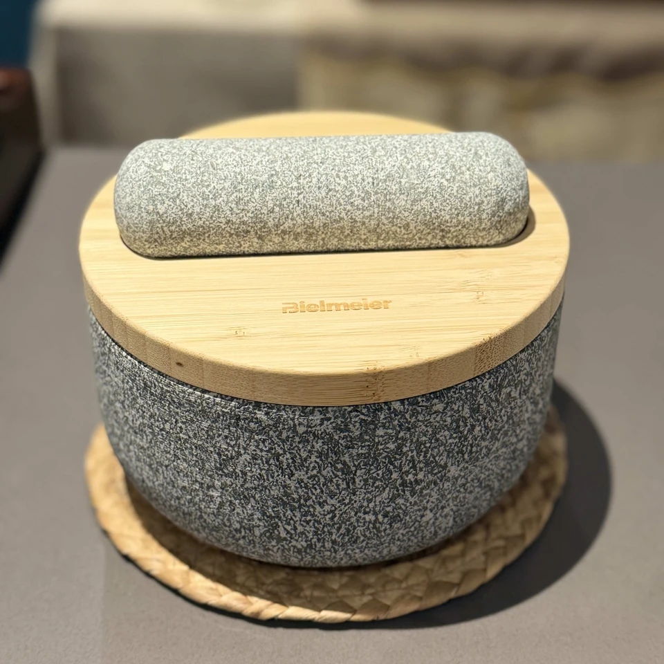 B家花岗岩石臼捣蒜器捣药香料研磨器13cm居家