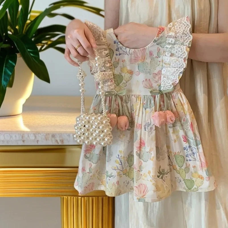 连衣裙裙子儿童新款宝宝吊带裙小童夏季洋气童装公主裙儿天碎花