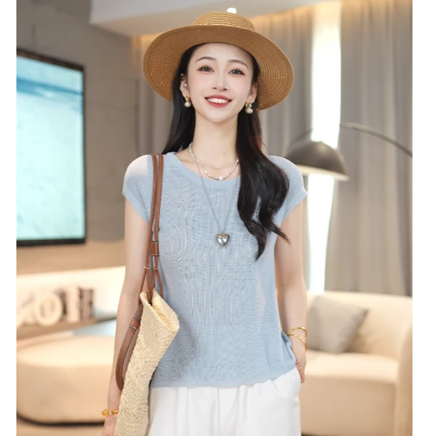 【自由的风】马克华菲女装夏季欧若风设计感短袖上衣F52004A765 CC