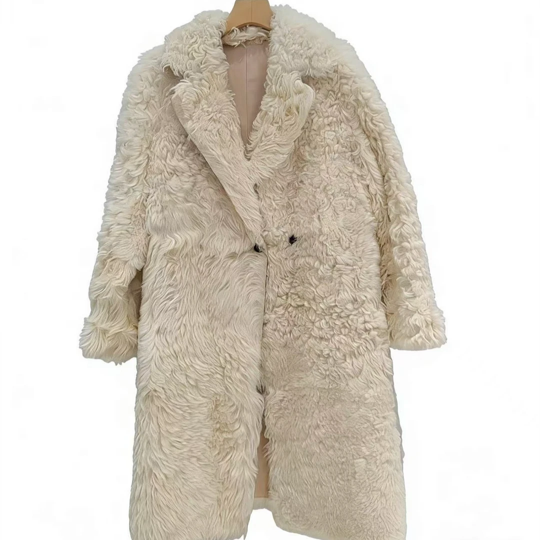 【美尚公主】新款皮毛一体长款外套气质时尚轻奢加厚2820