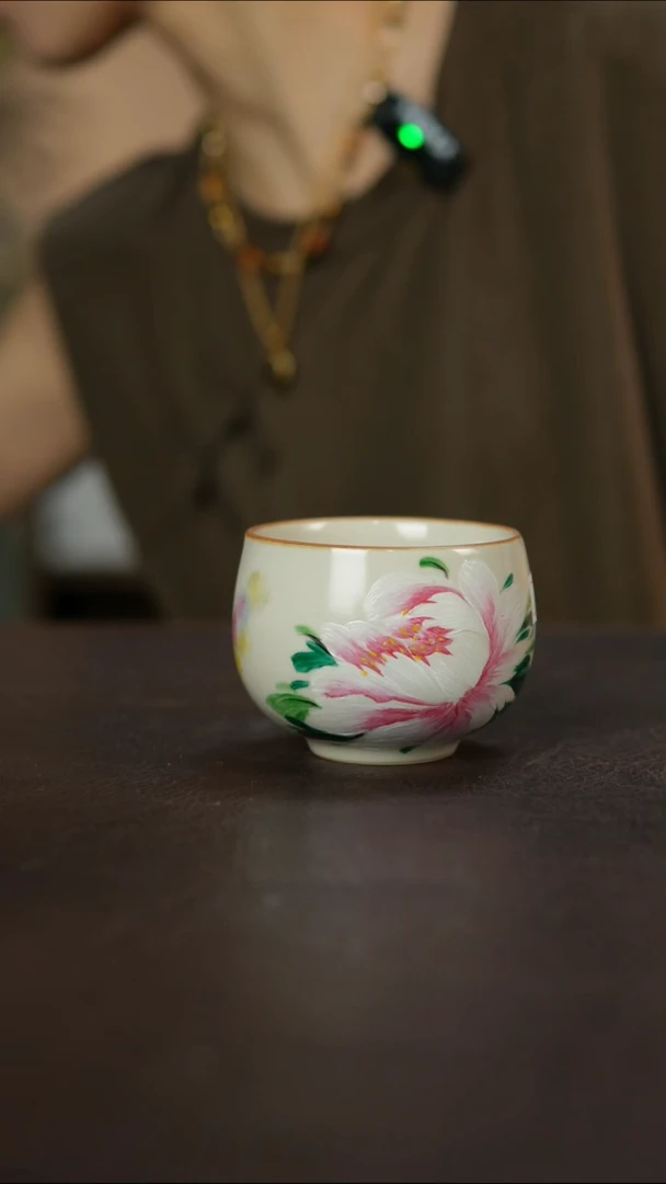 杯景德镇陶瓷杯碗柴烧多人