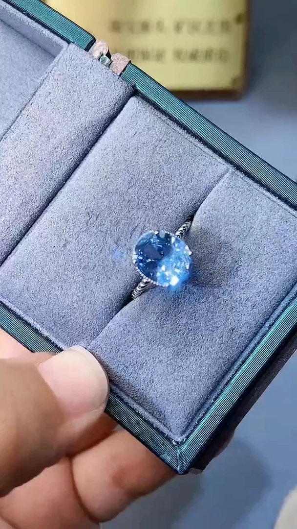 【闪购商品】海蓝宝石戒指银S925镶嵌354