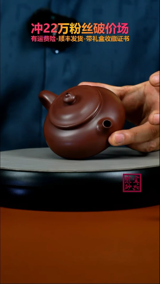 茶壶紫砂李传荣S级龙血砂光素寒江180CC