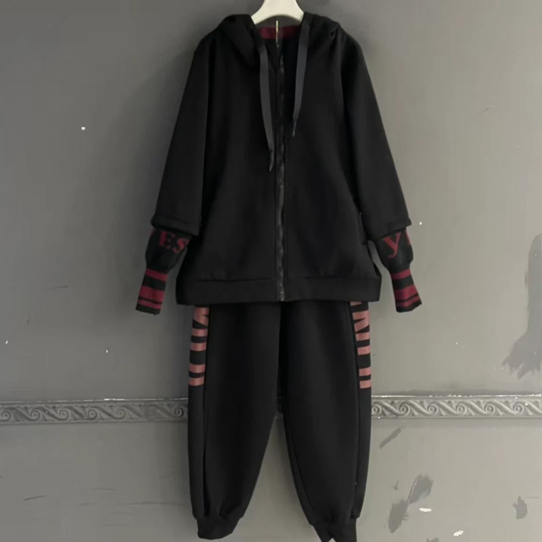 大码女装加绒套装时尚秋冬运动服