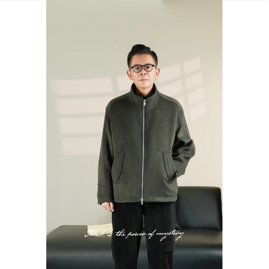 【BlackMystery】摩洛哥 秋冬700克绵羊毛立领加厚短款保暖外套6122