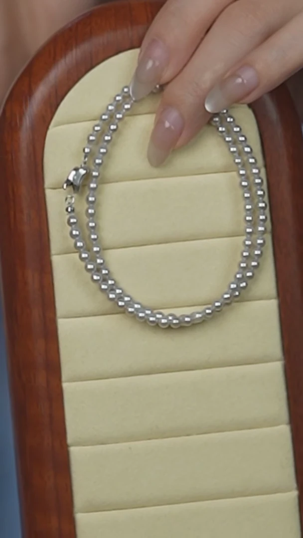 【闪购商品】海水珍珠项链银S925镶嵌真多麻项链3-4