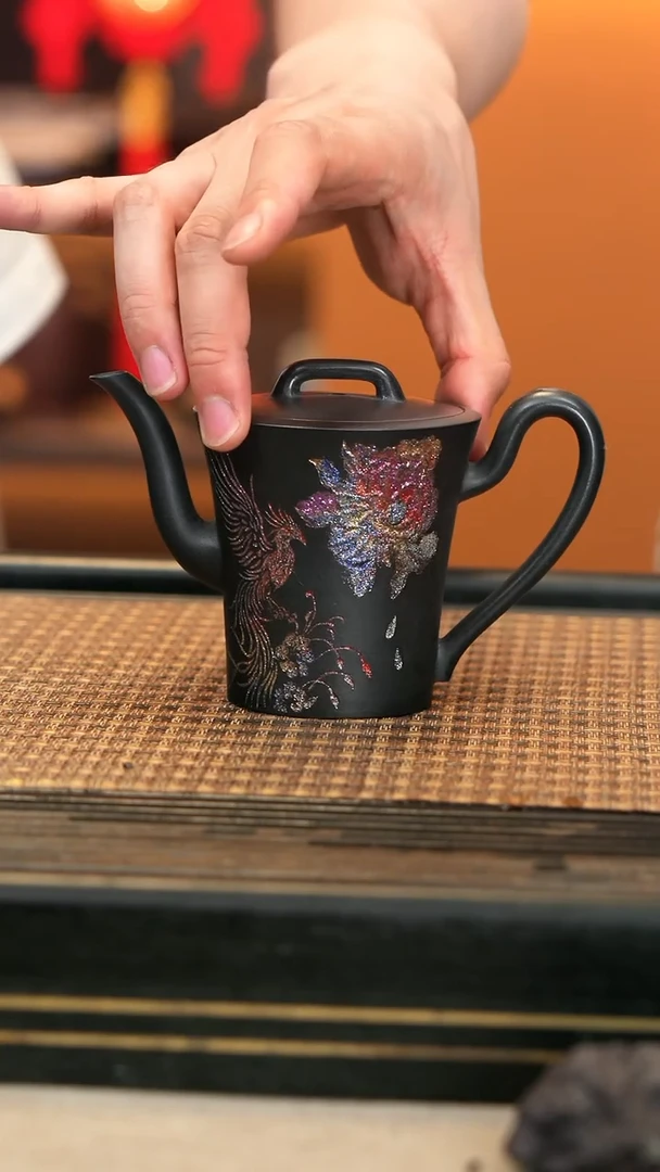 茶壶紫砂LJY88《高曲》宝石黑料