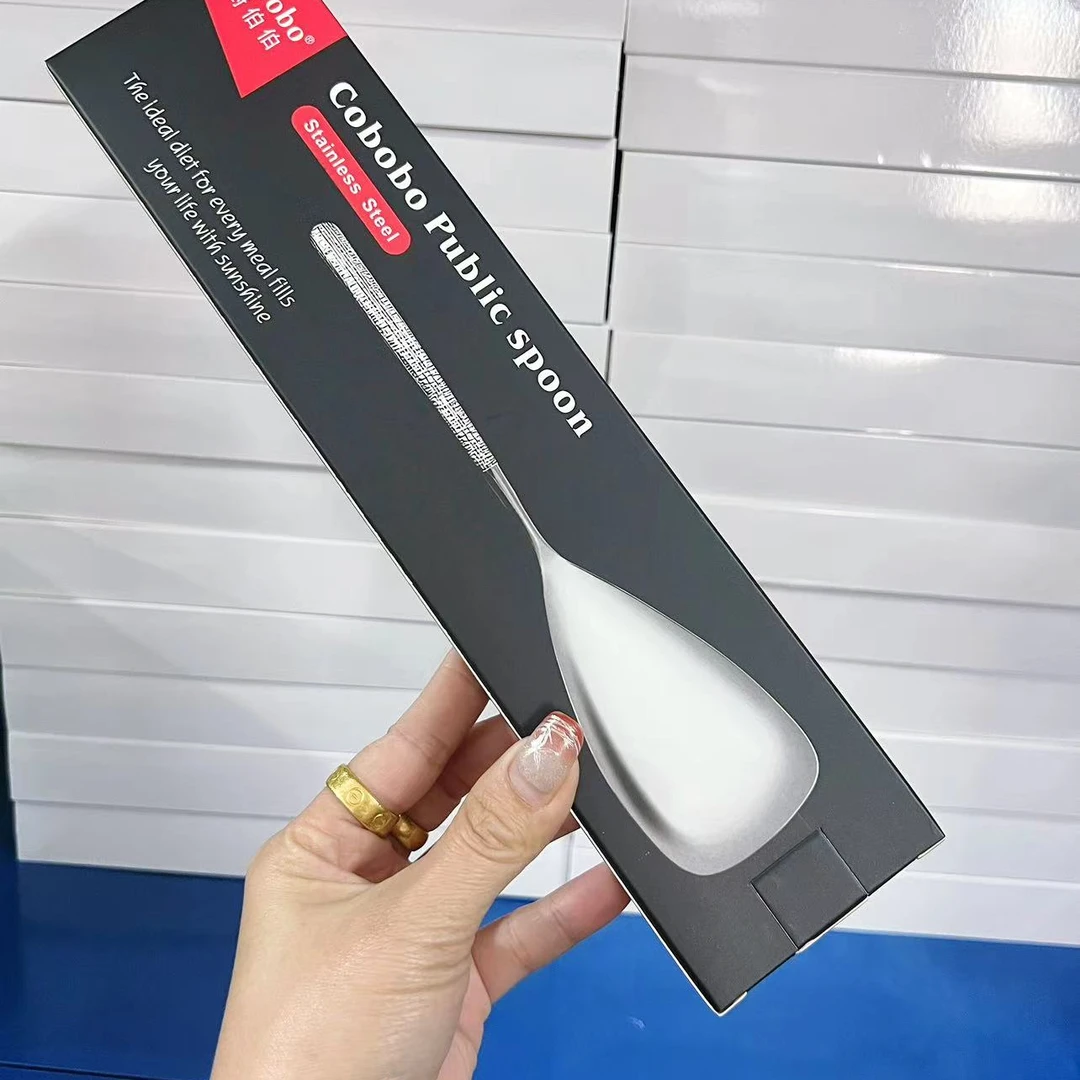轻奢岩纹柄不锈钢公勺料理铲米饭铲分餐勺公用勺
