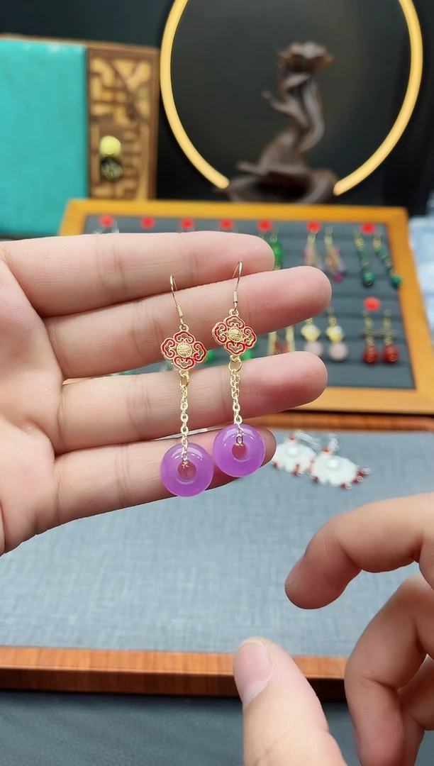 【闪购商品】玛瑙/玉髓耳钉银S925镶嵌608000