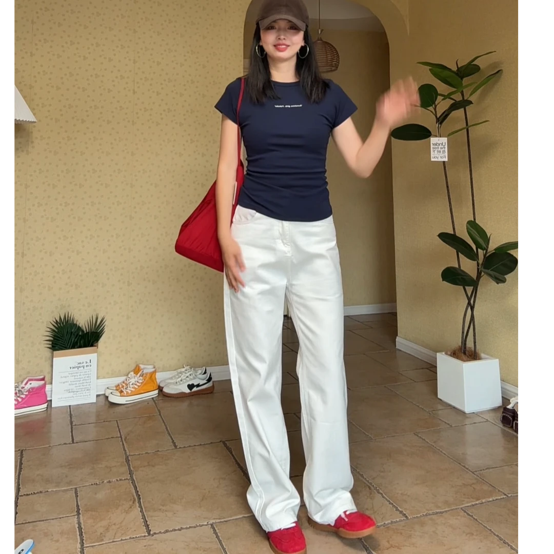 2025秋冬新款柔软高街直筒牛仔裤净版百搭神裤显瘦阔腿拖地牛仔裤