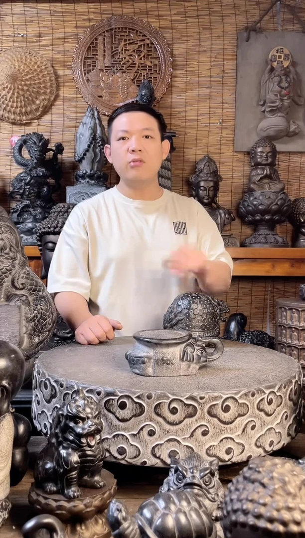 石材12象拖天然青石雕刻